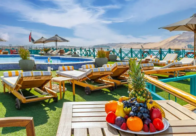Sun deck of the Sonesta Moon Goddess Nile Cruise Ship Nile cruise